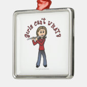 軽女子フルート奏者 メタルオーナメント (左)