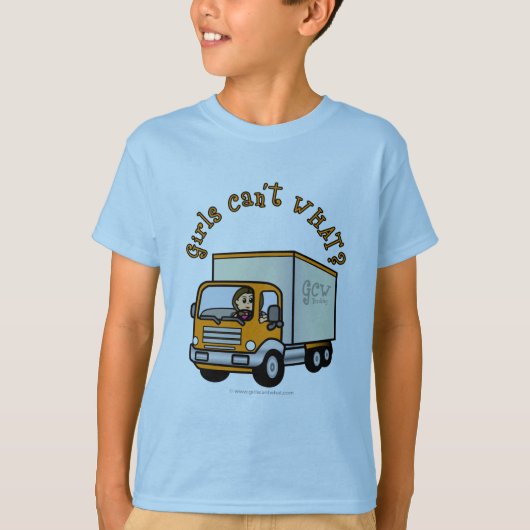 軽女性トラック運転手 Tシャツ (正面)