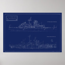 軽巡洋艦リトルロック設計図 ポスター