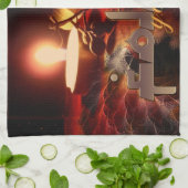 軽後を追い感動的コットン茶タオル キッチンタオル (折り畳み)