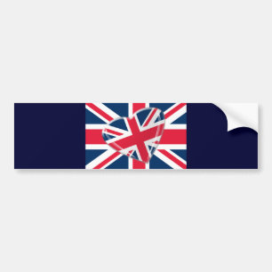 軽快なハートの英国国旗の旗の芸術 バンパーステッカー