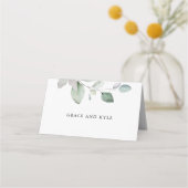 軽快な植物性の結婚緑 プレイスカード (裏面)