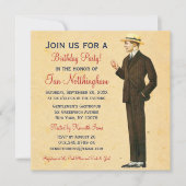軽快な紳士のバースデーパーティ招待状 招待状 (正面)