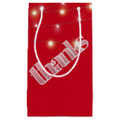 軽感謝していい糸で曇った文字で スモールペーパーバッグ (正面)