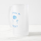 軽打のフリズビーをつかまえて下さい フロストグラスビールジョッキ (正面左)