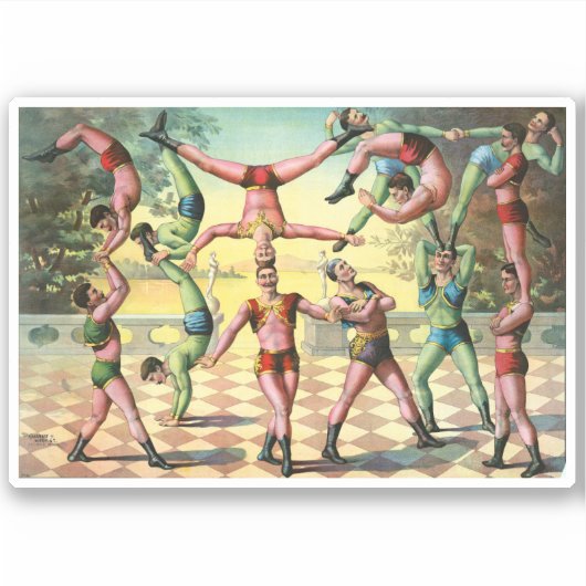 軽業を行う13人 シール (正面)