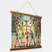 軽業を行う13人 吊り下げ型タペストリー (傾斜あり)