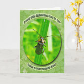 軽減の虫のバースデー・カード カード (黄色い花)