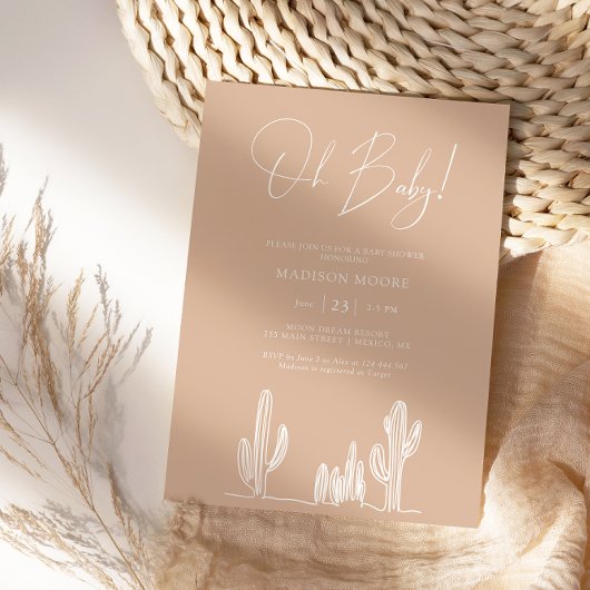 軽砂ベビーシャワーサボサボスラインアート砂漠 招待状
