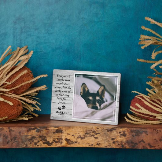 軽素朴木ペットロスPET記念写真 フォトプラーク (側面)