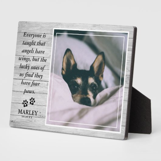 軽素朴木ペットロスPET記念写真 フォトプラーク (側面)