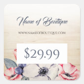 軽素朴木夏花価格ラベル スクエアシール (正面)