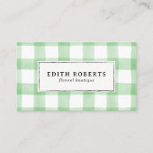 軽素朴緑の水色バッファロープレイドQRCODE 名刺 (正面)