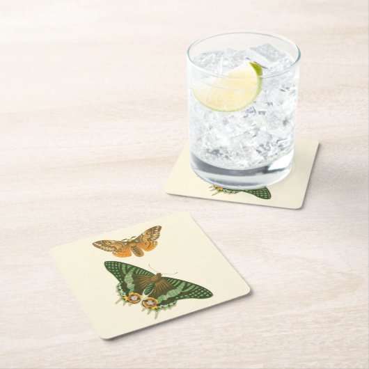 軽縁ど蝶絵画の スクエアペーパーコースター (インサイチュ)