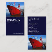 軽船、カーディフベイ – ダークネイビーブルー 名刺 (正面/裏面)