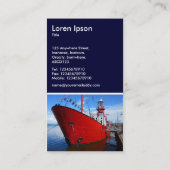 軽船、カーディフベイ – ダークネイビーブルー 名刺 (裏面)