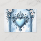 軽華美い青いアーチ形のフローラ。 エンクロージャーカード (裏面)