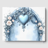 軽華美い青いアーチ形のフローラ。 ゲストブック (裏面)