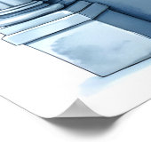 軽華美い青いアーチ形のフローラ。 ポスター (角)