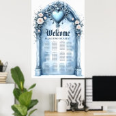 軽華美い青いアーチ形のフローラ。 ポスター (ホームオフィス)