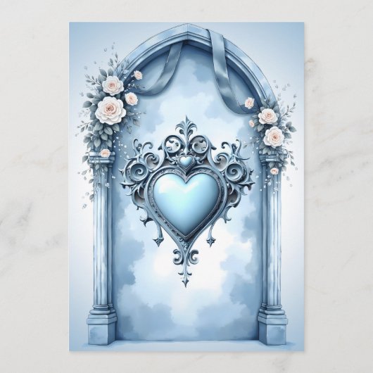 軽華美い青いアーチ形のフローラ。 メニュー (裏面)