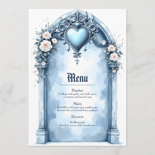 軽華美い青いアーチ形のフローラ。 メニュー (正面)