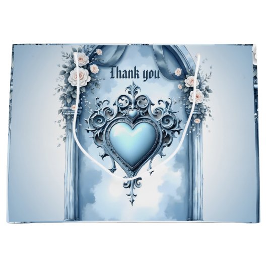 軽華美い青いアーチ形のフローラ。 ラージペーパーバッグ (正面)