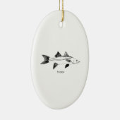 軽蔑のしぐさの線画のロゴ セラミックオーナメント (右)