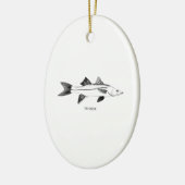 軽蔑のしぐさの線画のロゴ セラミックオーナメント (左)