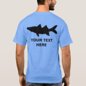 軽蔑のしぐさの魚釣りのシルエット Tシャツ (裏面)