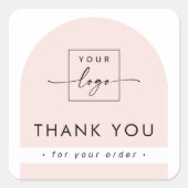 軽赤面ピンクアーチ感謝していビジネス スクエアシール (正面)