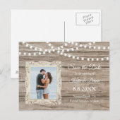 軽量な木素朴材の弦のライト日付を保存 案内ポストカード (正面/裏面)