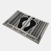 軽量化された足跡バーコードおもしろいバーコード ドアマット (アングル)