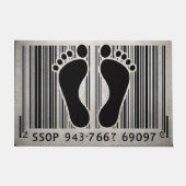 軽量化された足跡バーコードおもしろいバーコード ドアマット (正面)