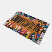 軽量化された足跡バーコードおもしろい足バーコード ドアマット (アングル)