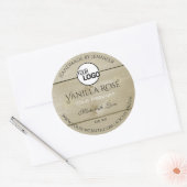 軽量木目製品包装ラベルとロゴ ラウンドシール (封筒)