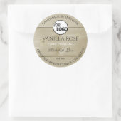 軽量木目製品包装ラベルとロゴ ラウンドシール (バッグ)