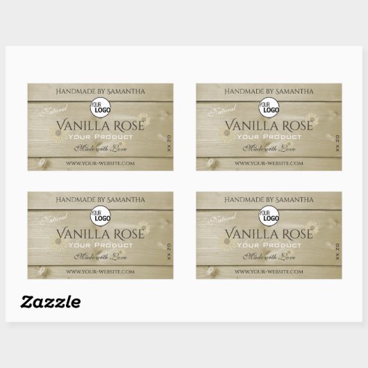 軽量木目製品包装ラベルとロゴ 長方形シール (シート)