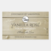 軽量木目製品包装ラベルとロゴ 長方形シール (正面)