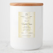 軽量金ゴールドクリームグリッター製品ラベルイニシャル フードラベル (正面)