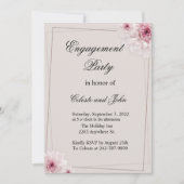 軽量PInkフローラ結婚式招待状 招待状 (正面)