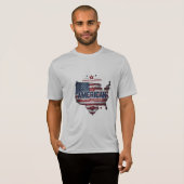 軽量USA国旗のマップシャツ Tシャツ (正面フル)