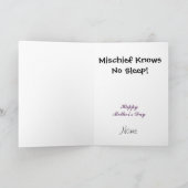 軽食の挨拶状を盗んでいるお母さんの睡眠犬 カード (内部)