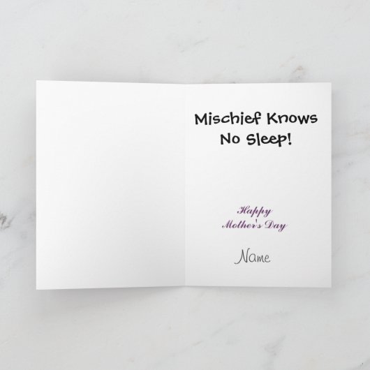 軽食の挨拶状を盗んでいるお母さんの睡眠犬 カード (内部)