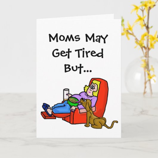 軽食の挨拶状を盗んでいるお母さんの睡眠犬 カード (黄色い花)