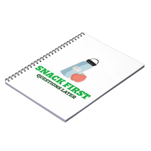 軽食の最初の質問の後 – 学校の昼休み ノートブック (左側)