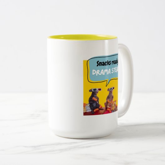 軽食の準備、ドラマの定常 ツートーンマグカップ (正面右)