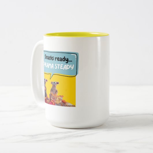 軽食の準備、ドラマの定常 ツートーンマグカップ (正面左)