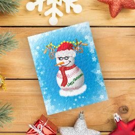 軽食飾付き野球人気がある雪だるま ジグソーパズル