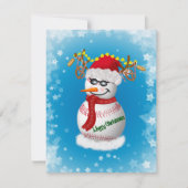 軽食飾付き野球人気がある雪だるま ノートカード (正面)